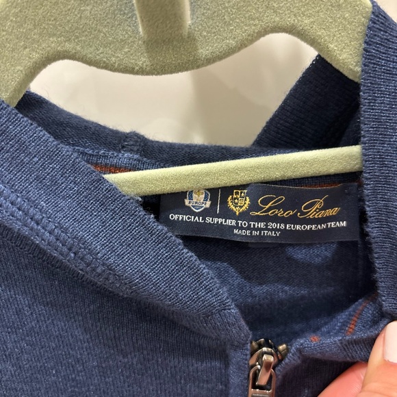 Loro Piana Ryder Cup Navy Zip Up Cashmere & Silk Sweater - Picture 3 of 6